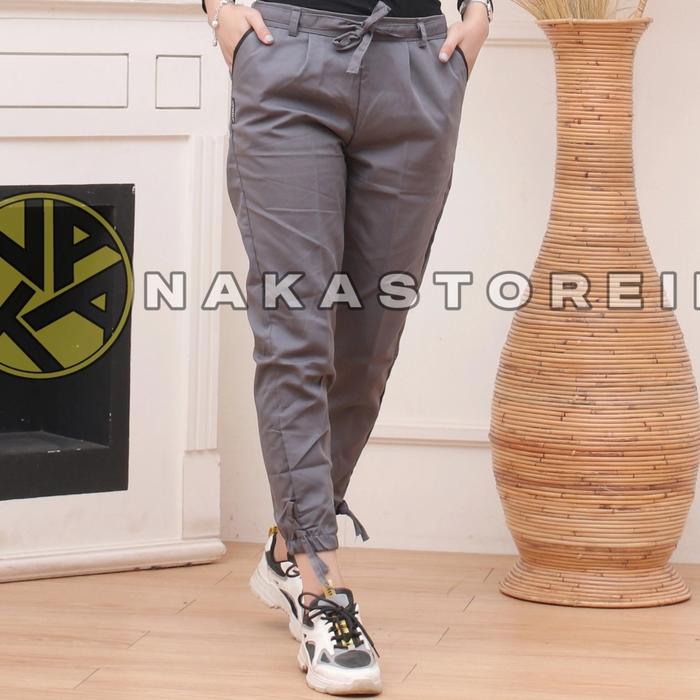Gambar CELANA JOGGER AMANDA M-6L | JOGGER WANITA - Abu-abu, 4L/XXXL dari NAKASTOREID undefined Tokopedia