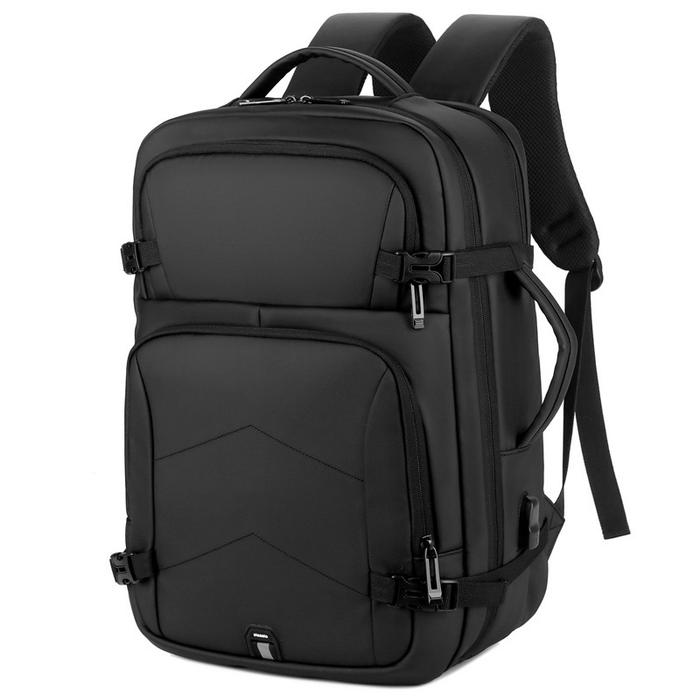 Gambar Tas Backpack Ransel Laptop 15.6 USB Vertical Horizontal 3D Waterproof - BLACK dari RE_shop_online undefined Tokopedia
