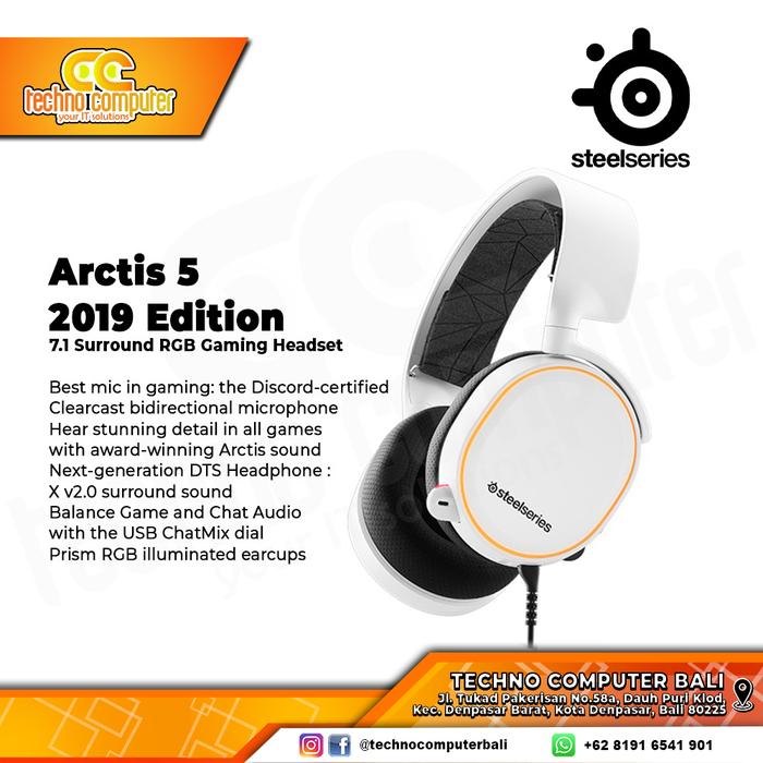 Gambar Headset Gaming Steelseries Arctis 5 7.1 Surround RGB - Putih dari Techno Computer Bali undefined Tokopedia