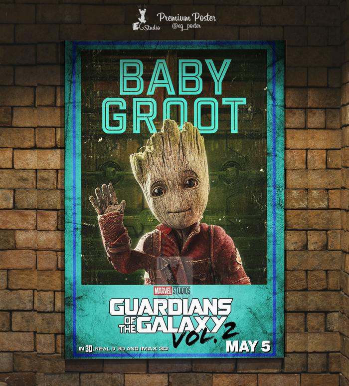 Gambar Poster Film - Guardians Of The Galaxy - Vol 2 - Baby Groot - A3 Plus dari EG STUDIO Tokopedia undefined Tokopedia
