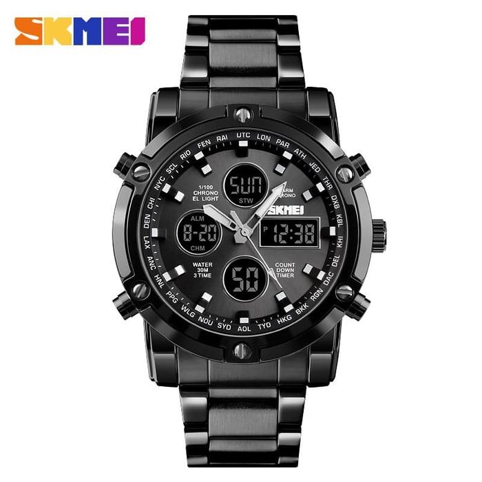 Gambar Jam Tangan Pria SKMEI 1389 Analog Digital Original Asli Anti Air - Hitam dari Iwatch_Id undefined Tokopedia
