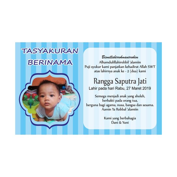 Gambar KARTU SYUKURAN BERI NAMA - stiker doff dari pradhana printing undefined Tokopedia