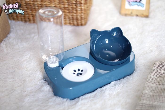 Gambar tempat makan kucing / tempat minum kucing / tempat makan hewan mewah - Biru dari Kucingkomplex undefined Tokopedia