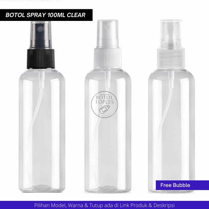 Gambar botol spray 100ml bening tebal (HARGA GROSIR) - Spray 24 Import - Spray Hitam dari Botol Toples Grosir undefined Tokopedia
