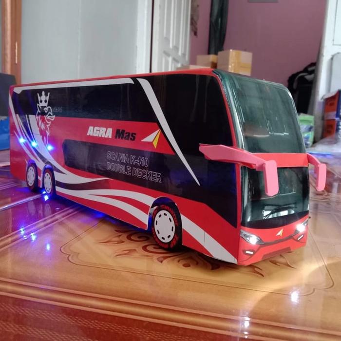 Gambar miniatur bus ban bisa belok - Agra mas, non lamp dari Oleng_Galery undefined Tokopedia