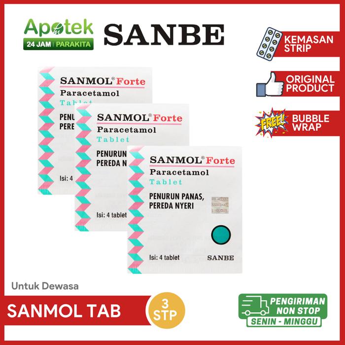 Gambar Sanmol Sirup Tablet Demam Untuk Dewasa dan Anak Mulai 0 Tahun - Tablet (3 strp), Forte dari Apotek24jamParakitaMedika undefined Tokopedia
