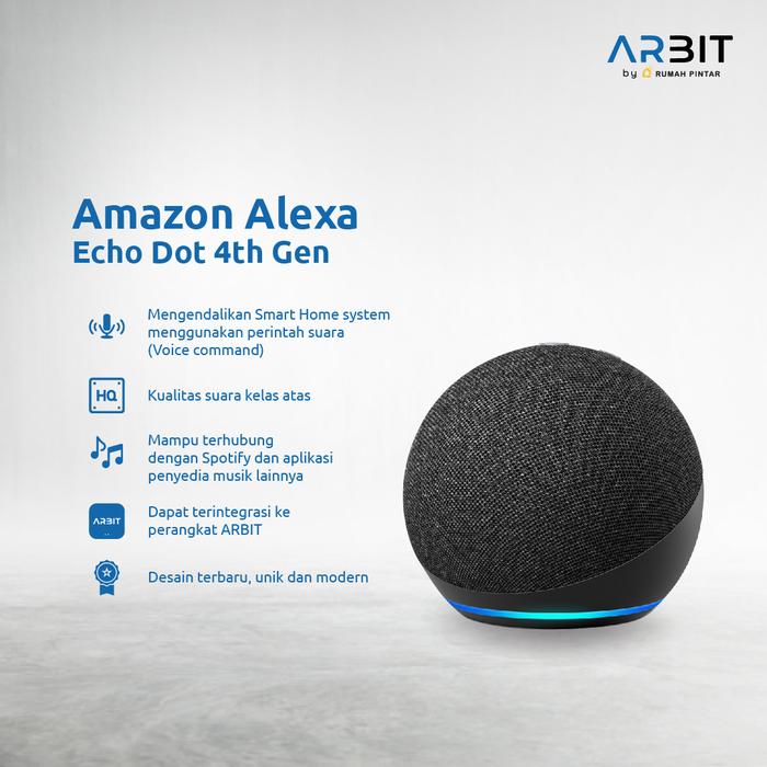 Gambar Amazon Echo Dot 4th Gen Alexa Voice Smart Speaker - Hitam dari ARBIT Smart Home undefined Tokopedia