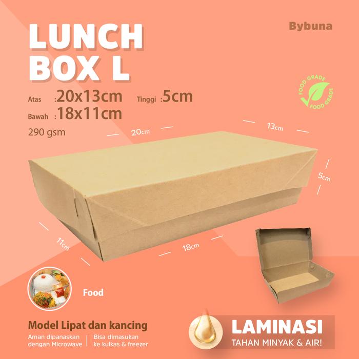 Gambar LUNCH BOX KRAFT LARGE PAPER TRAY PAPER KERTAS COKLAT KOTAK MAKAN KOTAK dari bybuna undefined Tokopedia