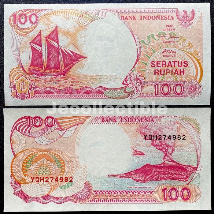Gambar Uang Kuno 100 Rupiah 1992 Kapal Pinisi (UNC GRESS) - UNC dari Blind Box Store Indonesia undefined Tokopedia