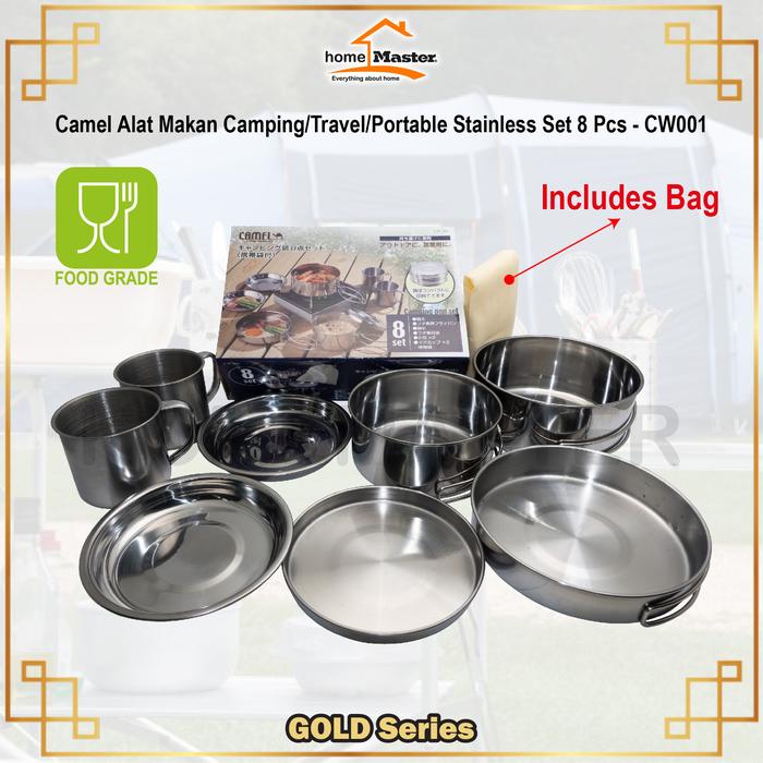 Gambar CamelWill Alat Makan Camping/Travel/Portable Stainless Set 8 Pcs CW301 dari HomemasterShop undefined Tokopedia