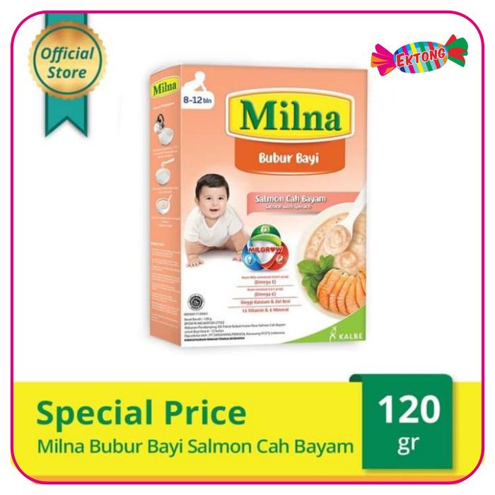 Gambar MILNA BUBUR BAYI ( MPASI BAYI 8 BLN KEATAS ) 120 GR - SalmonCahBayam dari Ektong Swalayan undefined Tokopedia