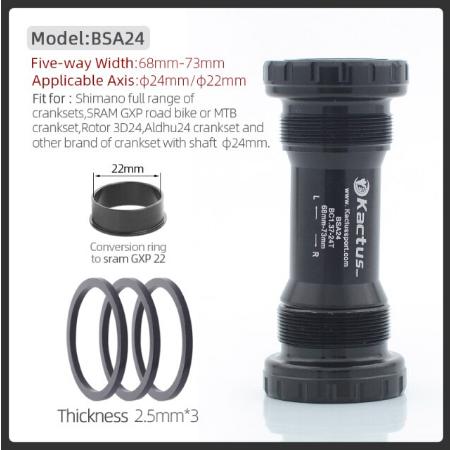 Gambar Kactus Bottom Bracket Sport Hollow Ceramic BSA24 for Shimano SRAM GXP - Hitam dari nainodoa undefined Tokopedia