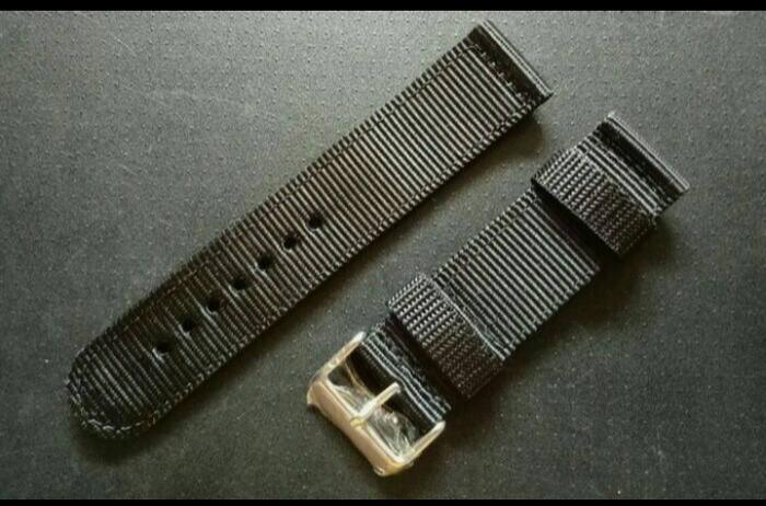 Gambar tali jam strap jam tangan KANVAS NYLON berkualitas murah - Hitam, 24mm dari Rickstar Shop undefined Tokopedia