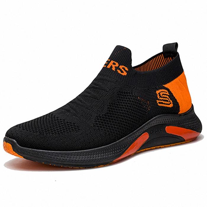 Gambar Techdoo Sepatu Sneakers Pria Olahraga Sepatu Fashion Pria Casual MR127 - Hitam Orange, 42 dari Techdoo undefined Tokopedia