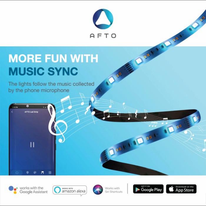 Gambar AFTO Smart LED Strip 2M / Roll - LED Light Wifi Control IoT Smart Home dari C2F SHOP undefined Tokopedia