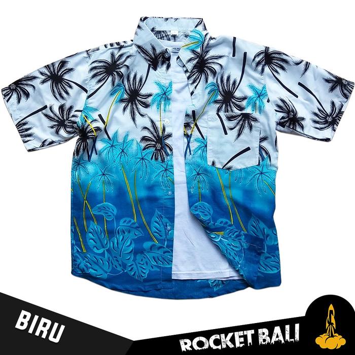Gambar Aloha Kemeja - Kemeja Hawaii Lelaki - Baju Pantai Pria - Kemeja Hawai - Biru, M dari Rocket Bali undefined Tokopedia