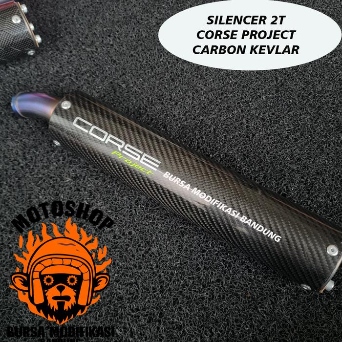 Gambar Silencer Corse Project 2 Tak Carbon TWILL Blue Tip exhaust Ninja - TANPA HANGER dari BursaModifikasiBandung undefined Tokopedia