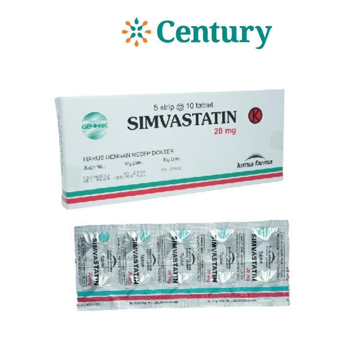 Gambar SIMVASTATIN 20 MG 1 STRIP ISI 10 TABLET/OBAT KOLESTEROL dari Apotik Century undefined Tokopedia