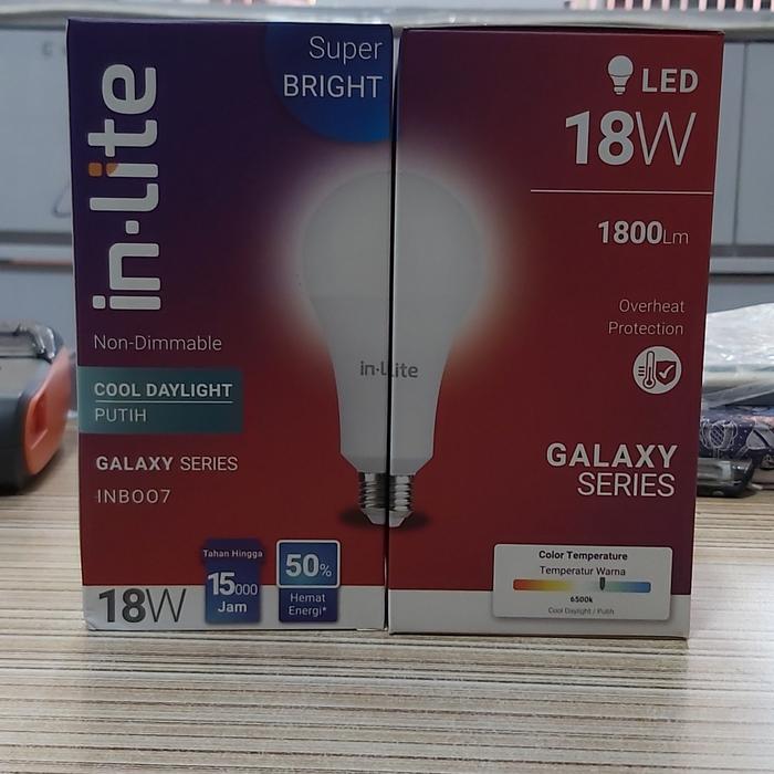 Gambar lampu LED bulb 18 Watt in lite INB007 putih - Putih dari toko listrik zaka undefined Tokopedia