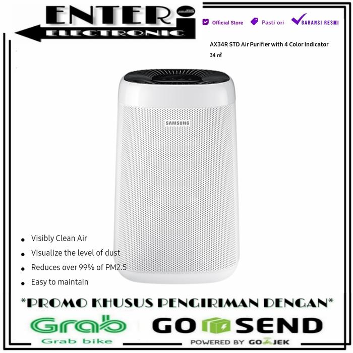 Gambar SAMSUNG AX34R3020WW SE - AIR PURIFIER WITH 4 COLOUR INDICATOR AX34R dari Enter Electronic undefined Tokopedia
