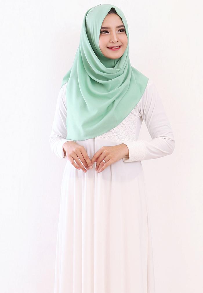 Gambar Jilbab Pashmina Instant JI001 - Hijau dari Eve Maternity Store undefined Tokopedia