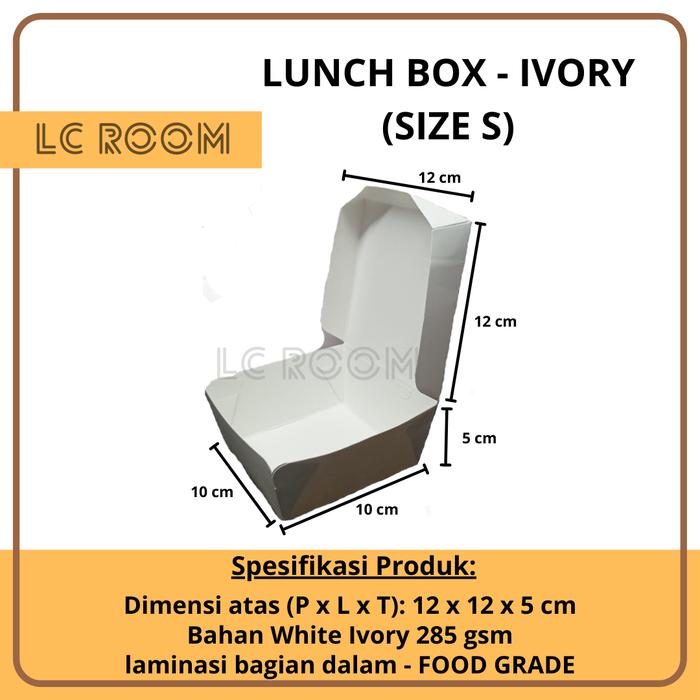 Gambar Paper Lunch Box Nasi Ivory Kotak Kemasan Makanan Food Grade Box Putih - LB ivory S dari LC room undefined Tokopedia