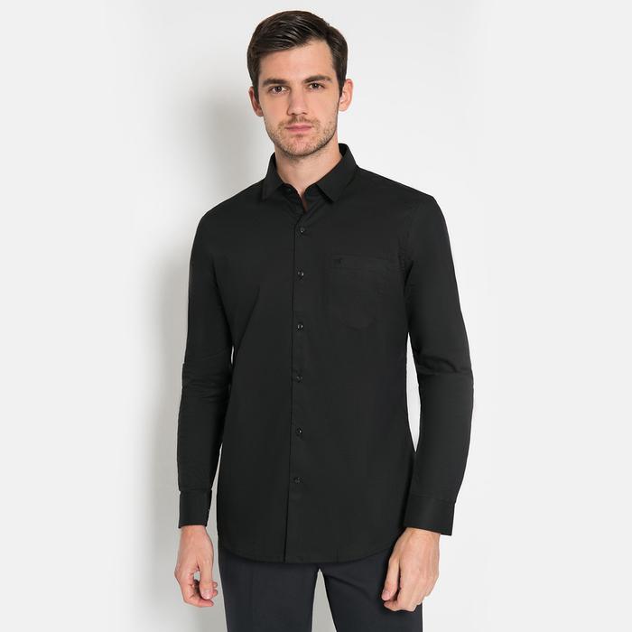 Gambar Kemeja Formal - Lengan Panjang - Hitam - Polos - Bersaku - 15 dari Johnwin undefined Tokopedia