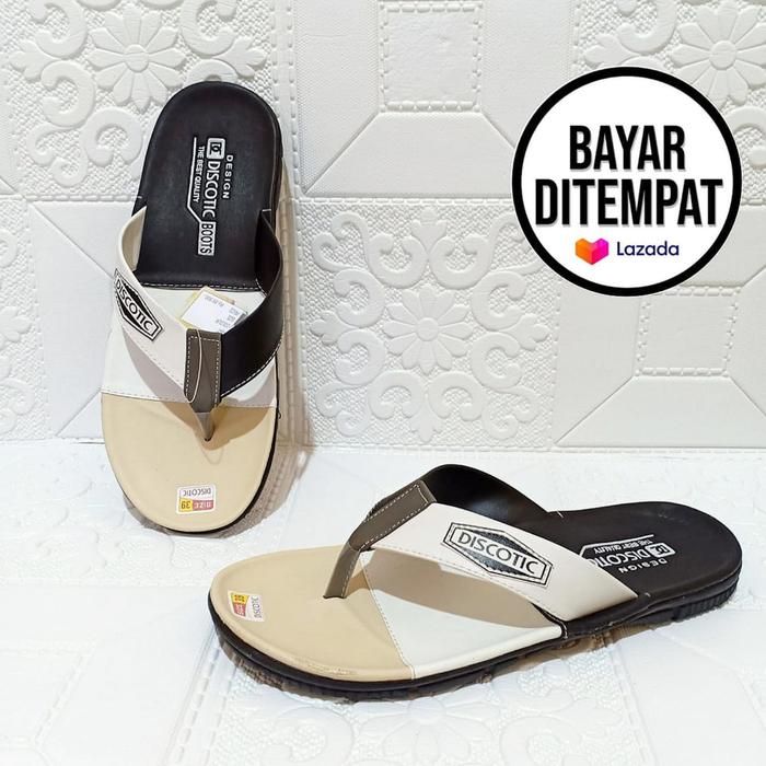 Gambar SANDAL PRIA MURAH SANDAL PRIA CASUAL SANDAL PRIA KARET SANDAL CARVIL - HITAM CREAM, 43 dari malakut store undefined Tokopedia