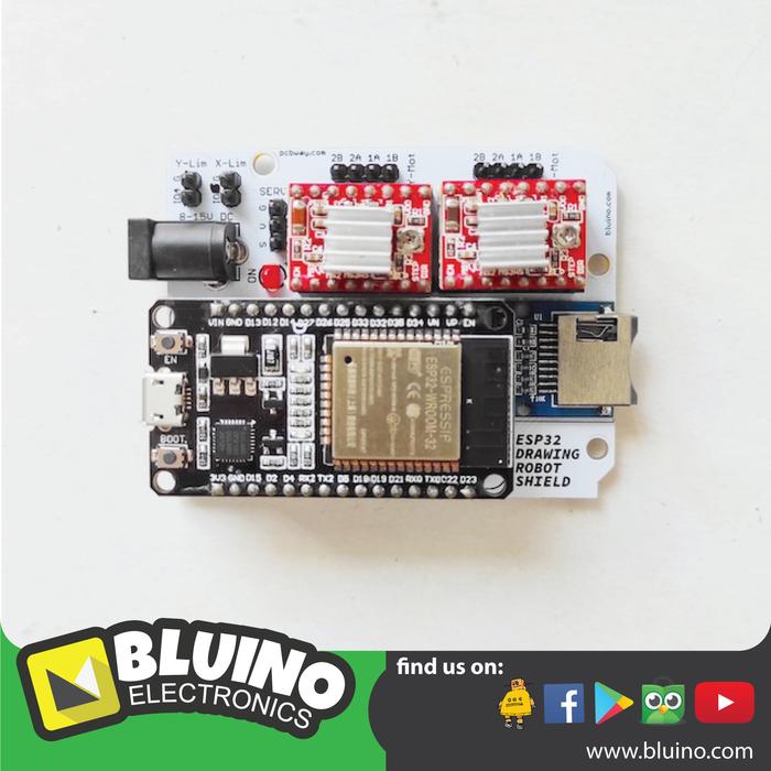 Gambar ESP32 Wifi CNC Shield Axis XY MicroSD - Drawing Robot Plotter Pen - Shield+Module dari Bluino undefined Tokopedia