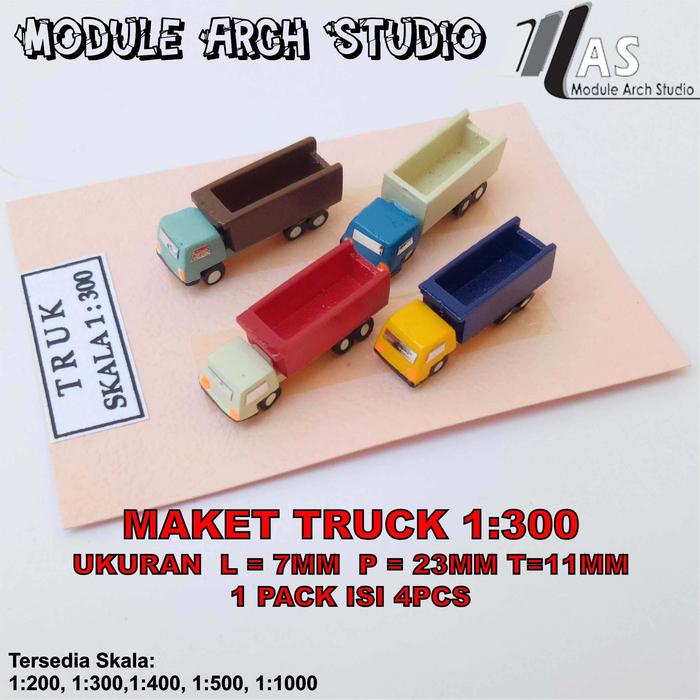 Gambar Maket Truck Skala 200-500 - Miniatur Truck - Skala 1:300 dari Module Arch Studio undefined Tokopedia