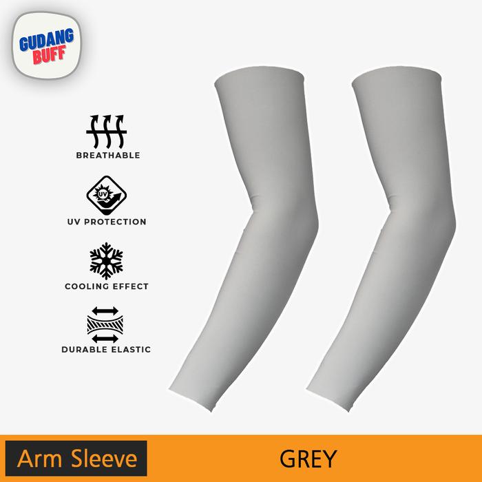 Gambar Arm Sleeve Manset Tangan Aksesoris Olahraga Sepeda Pria Putih Polos - Abu-abu dari Gudang Buff Store undefined Tokopedia