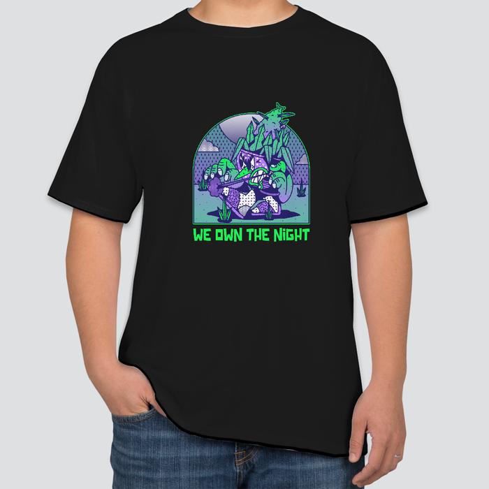 Gambar Kaos Pria lengan pendek we own the night baju warna Hitam dan Navy - Navy, M dari Aisy&amp;She Store undefined Tokopedia