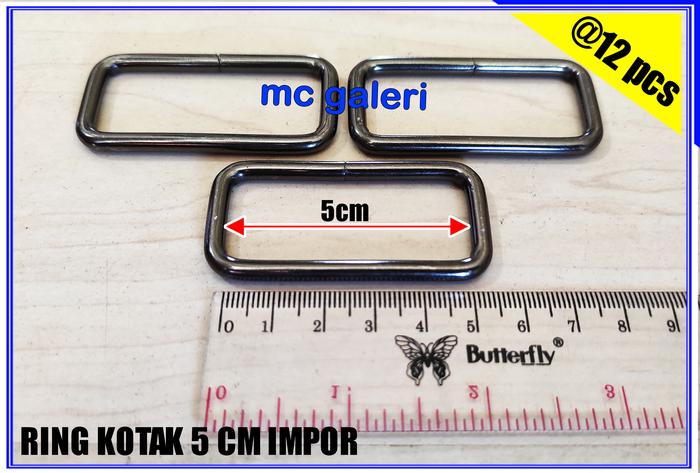 Gambar AKSESORIS TAS RING KOTAK TEBAL (JUAL PER 12 PCS) UKURAN 5 cm - BLACK NIKEL dari lianajayastore undefined Tokopedia