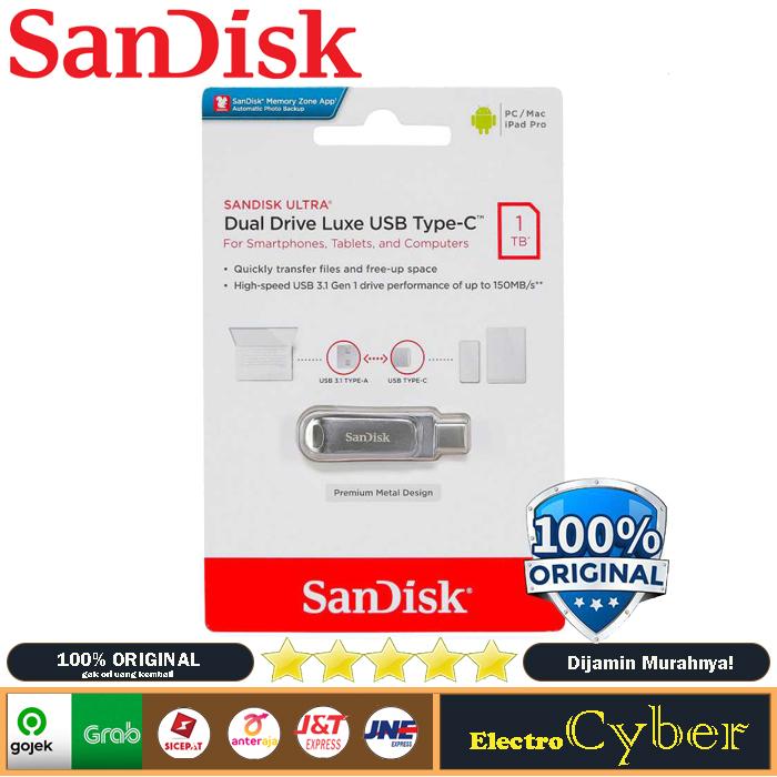 Gambar SanDisk Ultra Dual Drive Luxe USB Type C 3.1 Flashdisk 1TB,500GB - 1TB dari Electro Cyber undefined Tokopedia