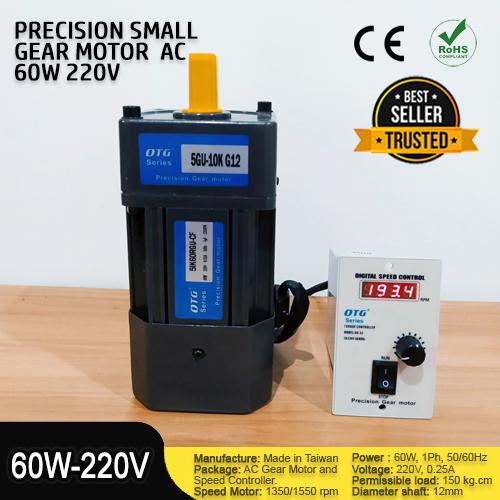 Gambar Paket gear motor induksi 1 phase AC 220V 60W & analog speed controller - Ratio 5~20 dari Bedas Automation undefined Tokopedia
