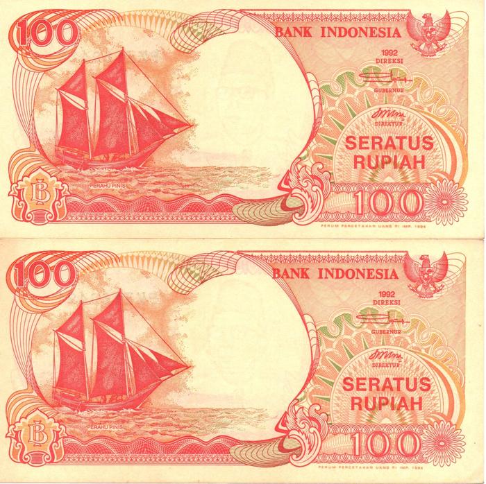 Gambar Uang Kertas 100 Rupiah Perahu Layar Emisi 1992 (IMP 1994) UNC - PKZ160416 dari VE Stall undefined Tokopedia