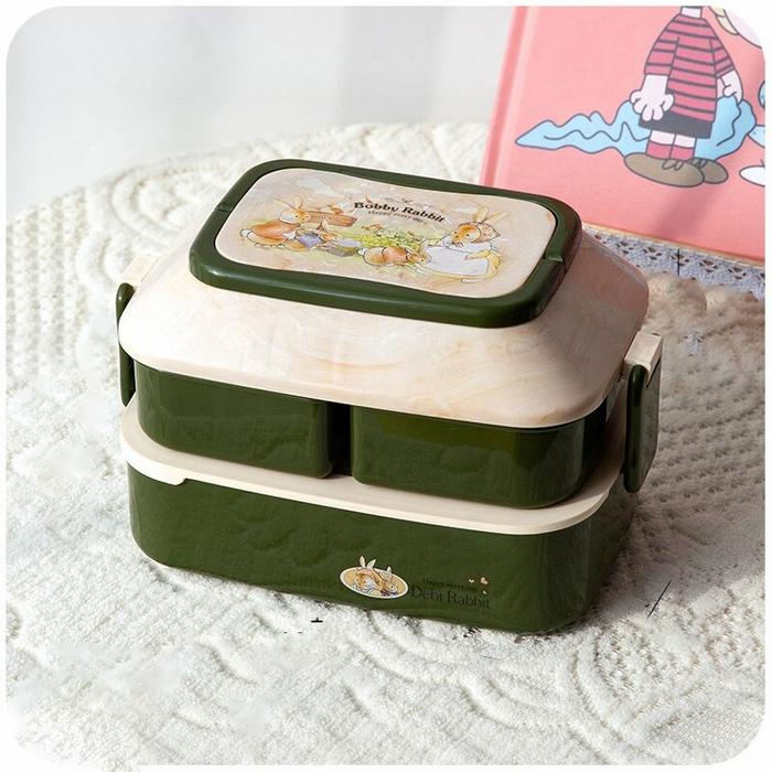 Gambar Kotak Makan Bekal Anak Sekolah Susun 2 Layer Lunch Box Food Grade Kado dari WACO STORE JKT undefined Tokopedia