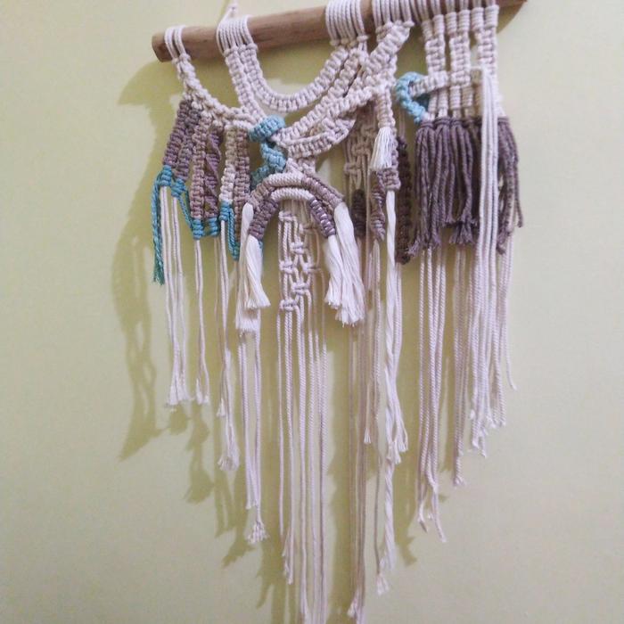 Gambar macrame wall hanging ranting jati home decor dari Mahisa.id undefined Tokopedia