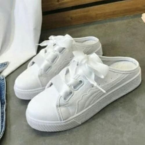 Gambar SEPATU WANITA FLATSHOES SEPATU IMPORT GAYA KOREA TERBARU MURAH SLC56 - Putih, 39 dari Richa cooking undefined Tokopedia