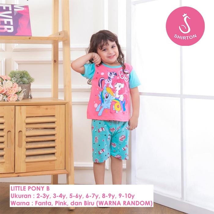Gambar Baju Setelan Anak Perempuan Lengan Pendek 2-10 Tahun Shirton GROSIR - PONY B, 5-6y Pendek dari shirton undefined Tokopedia