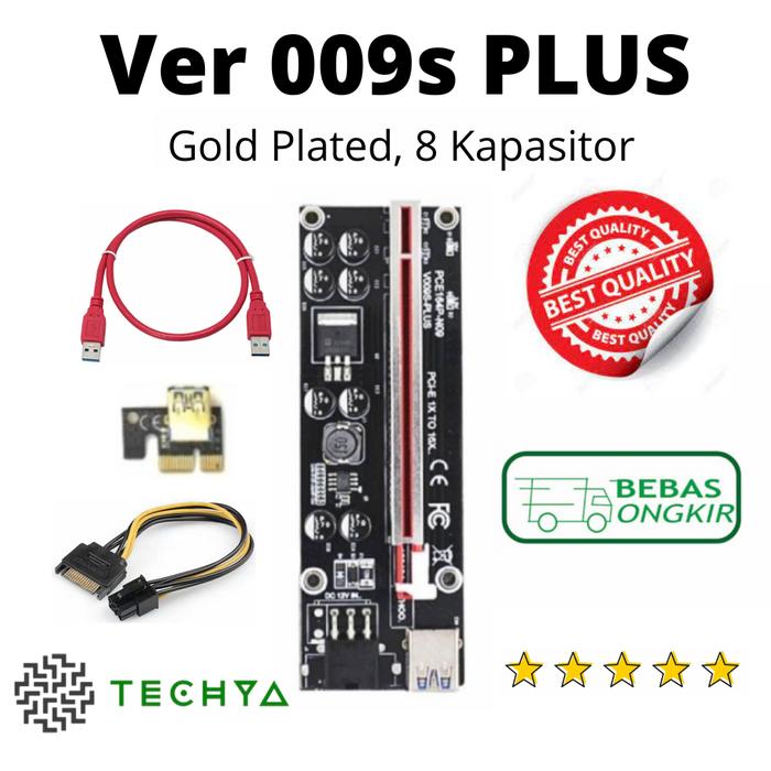 Gambar PREMIUM QUALITY !!! 8 kapasitor pcie riser ver009s plus 009s vga gpu - 009s plus dari Techya undefined Tokopedia