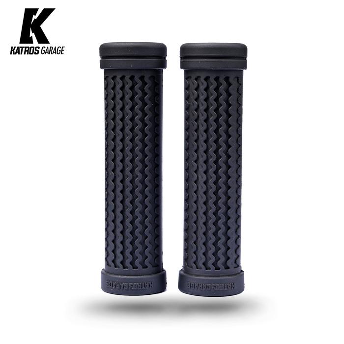 Gambar HANDGRIP KATROS RIBBED SERIES - GRIP GAS / HAND GRIP MOTOR UNIVERSAL - Black Rubber dari Katros Garage undefined Tokopedia
