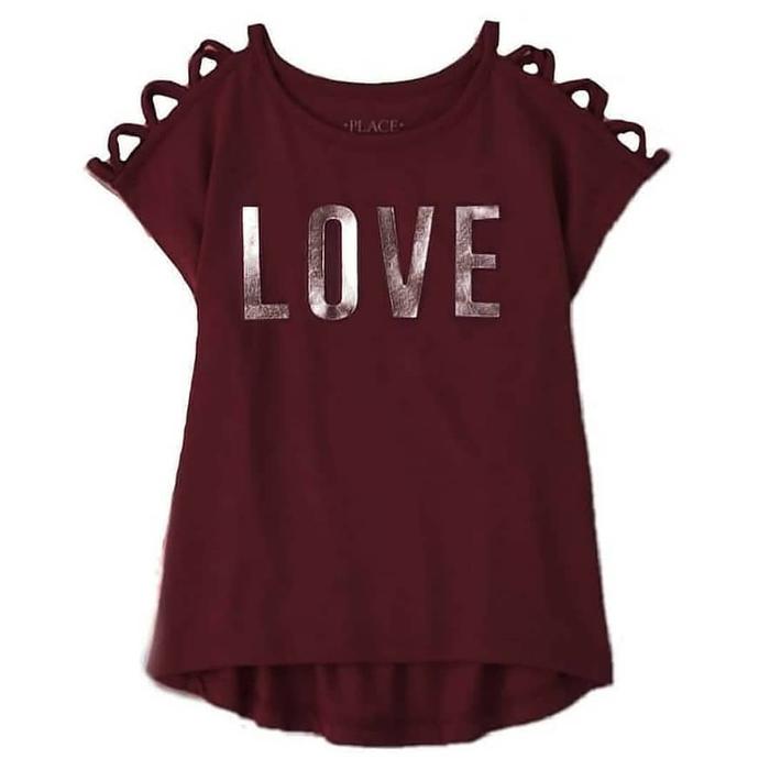 Gambar Kaos Anak Perempuan Kaos Anak Cewek Kaos Anak Warna Branded TCP - Love Maroon, XS(4T) dari Boy Zone Branded ID undefined Tokopedia