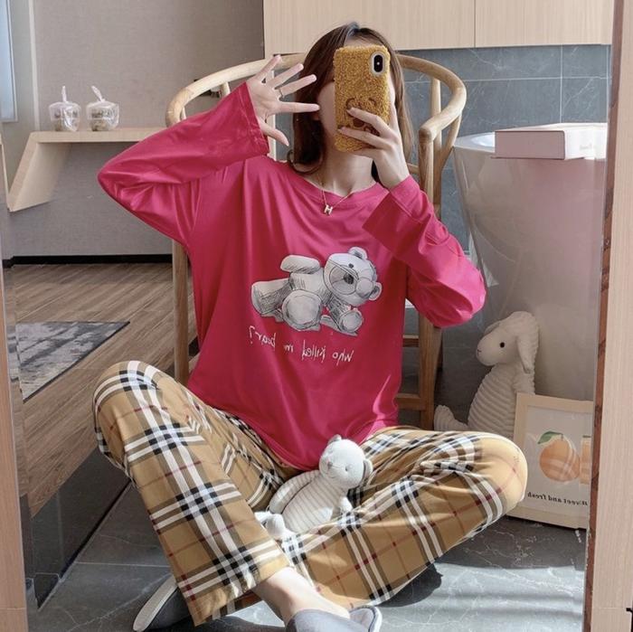 Gambar BAJU TIDUR MUSLIM SPANDEX IMPORT ALL SIZE SET CELANA PANJANG PIYAMA - 1 dari BastetshopTokopedia undefined Tokopedia