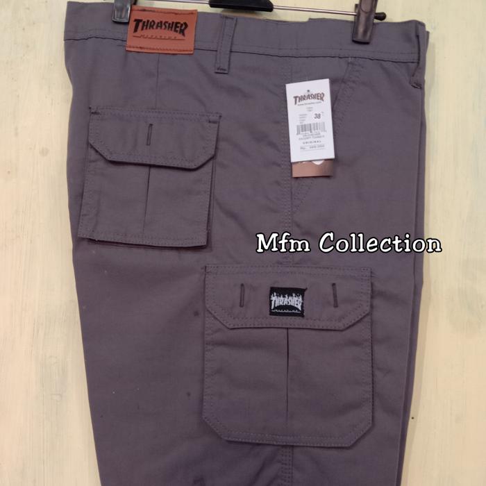 Cargo pendek pria pants - Abu-abu, 38 