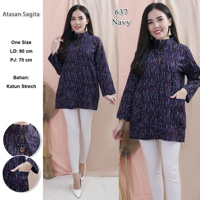 Gambar Medz_Store Atasan Sagita Strech Pakaian Fashion Wanita Dewasa Terbaru - NAVY dari Medz_store undefined Tokopedia