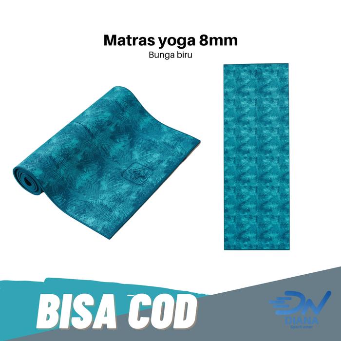 Gambar Matras Yoga dan pilates yoga mat tebal 8mm - biru bunga dari Toko Olahraga Tangerang undefined Tokopedia