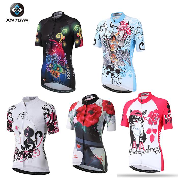 Gambar Baju Jersey Sepeda Lengan Pendek Roadbike Wanita / XINTOWN Mix Model - Double Cat, L dari Arsuxeo Indonesia undefined Tokopedia