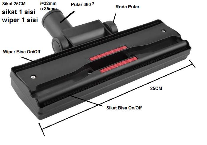 Gambar Sikat Lantai Vacuum Cleaner Putar 360 Derajat Universal - SikatWiper25cm dari KRstorex undefined Tokopedia