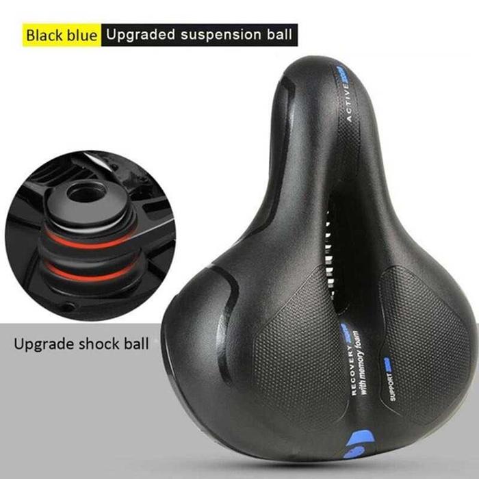 Gambar TaffSPORT Sadel Sepeda Bike Saddle Leather Model Absorber Ball - ZF10 - Biru dari Domelton Store undefined Tokopedia